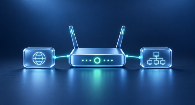 Routers technology illustration